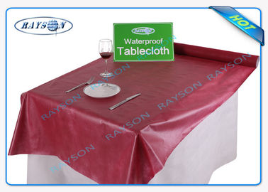 ワイン レッドの正方形の形の防水 Spunbond の非編まれたテーブルクロス