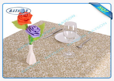 家の使用のための防水非編まれたテーブルクロスを印刷する金の花