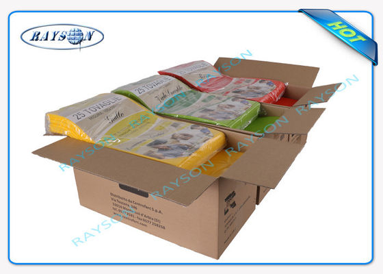 環境に優しく、再生利用できるサイズ 120CMX100CM の正方形の使い捨て可能な非編まれたテーブルクロス